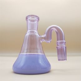 90 Degress Purple Glass Bong Ash Catcher Bowl Bubbler For Tornado Hookah Joint Size 14mm 18mm Male Percolator Downstem With Fixed Tube Oil Dab Rig Smoke Accessory