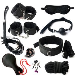 10PCS sexy Toys Kits Plush Bondage Gear Set Handcuffs Games Basm toy For Women Adults 18 Exotic Accessories