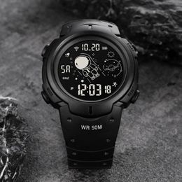 Wristwatches Round Dial Stylish Digital Alarm Sport Watch Lightweight Wrist Multifunctional Jewelry AccessoriesWristwatches