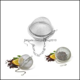 New Tea Infuser Stainless Steel Locking Pot Reusable Sphere Mesh Strainers Kitchen Drinking Accessories Ball With Drop Delivery 2021 Coffee