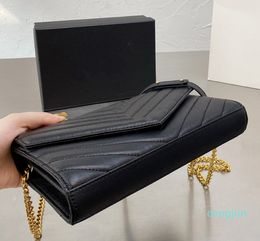 Designer Shoulder Bag Handbag luxury handbags women bags Messenger tote patent leather pu material Original box double chain 2022