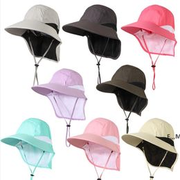 Sports Sunshade Hat Men's and Women's Solid Brim Cap Fast Drying Fishing Sunscreen Caps Festive Party Hats Supplies by sea GCB1496