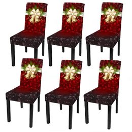 Chair Covers Christmas Cover Santa Claus Print Elastic Stretch Dining Kitchen Seat Home Decor Anti-dirty RemovableChair