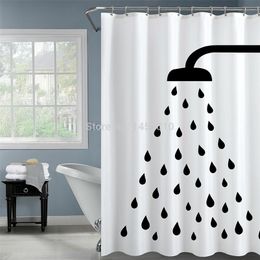 Happy Tree Polyester Classic Waterproof Shower Curtains Thicken Fabric Bathroom Water Drop Bath 180x180cm T200711