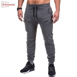 SITEWEIE Autumn Men Joggers Pants Mens Sweatpants Leisure Cotton Casual Sweatpants Men's Workout Slim Fit Trousers G408 201128