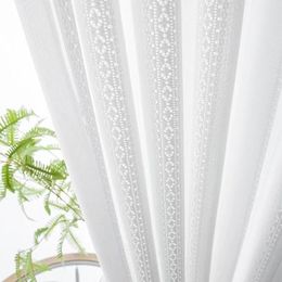 Curtain & Drapes White Tulle Curtains For Living Room Voile Sheer Bedroom Window Treatment Blinds DecorCurtain