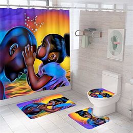 Modern Celebrity Shower Curtain Waterproof Polyester Bathroom Set shower curtain and Rugs Toilet Seat Cover 220429