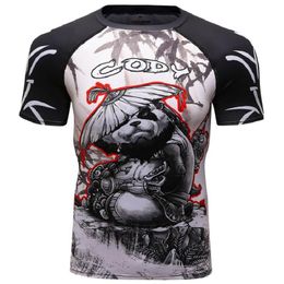 Men's T-Shirts Designer T Shirt Customize Casual Muscle Compression Bjj MMA Rashguard Men Sport Gym Fitness Men's Boxing TshirtMen's
