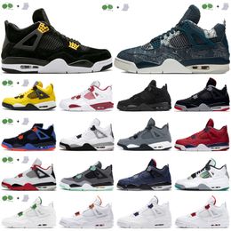 casual basketball shoes UK - Fashion aj 4 OG 4s Mens Basketball Shoes Jumpman University Blue Analyzes Sail Retro Trainers Outdoor Sports suitable Man Casual Sneakers Size Eur 39-46