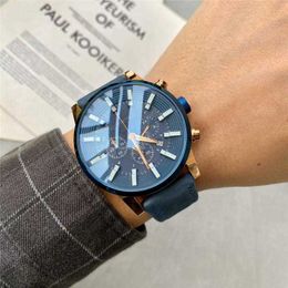 high-grade mens Best-selling watch quartz leather strap waterproof quality size 42mm