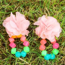 Dangle & Chandelier Girlgo Multicoloured Fashion Stone Flower Long Drop Earrings Bohemia Handmade Petal For Women GiftDangle