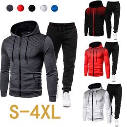 Mens Casual Tracksuit Spring Autumn Fashion Men Jacket and Sweatpants Two Pieces Sets Sportswear Plus Size Clothing for Male 220810