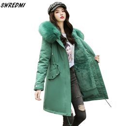 SWREDMI New Arrival Fashion Slim Women Winter Jacket Thick Padded Warm Ladies Long Coats Parka Womens Jackets Drawstring Coats T200114