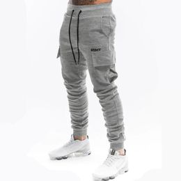 Men's Pants Joggers Track Men Skinny Sweatpants Multiple Pockets Casual Trousers Male Gym Fitness Training Autumn Running Sport