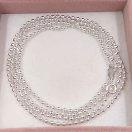 Authentic 925 Sterling Silver necklace Gargantilla Bear Chain De Plata Men Women Necklaces Fits European bear Jewellery Style Gift 911902000