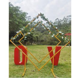 Party Decoration Diamond Wedding Arch Metal Props Flower Stands Background Decorations For Beach DecorParty