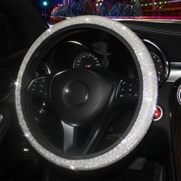 Steering Wheel Covers 1pc Car Cover PU Leather Protector Bling Leopard Anti-Slip Universal Interior Accessories 37-38cmSteering