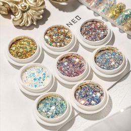 Nail Glitter Holographic Acrylic Art Flakes Sequins Set DIY Gel Paillette Manicure Decorations Prud22