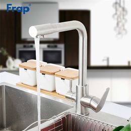 FRAP Kitchen Faucets with filtered drinking water stainless steel kitchen sink faucet saving water taps mixer faucet tapware T200424