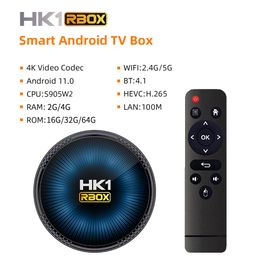 HK1 RBOX W2 TV Box Android 11 Amlogic S905W2 4GB 64GB 2G/5G Dual Wifi 4K HD AV1 BT Youtube Google Media Player Smart TVBox 2G16G