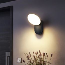 LED Outdoor Wall Lamp 12W Motion Sensor Sconces Lights IP65 Waterproof Garden Yard Landscape Lighting Villa Porch Lights