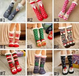 Christmas Knit Socks Cartoon Xmas Treehouse Womens Thick Sherpa Fleece Lined Thermal Socks-Christmas Decorations 16styles F0720