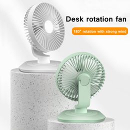 Small Portable Mini Air Conditioning Appliances USB Rechargeable Desktop Free Rotation Silent Cooler Fan 3 Gear Adjustable 220505