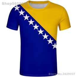 BOSNIA AND HERZEGOVINA t shirt free custom name number bosnian bih country t-shirt ba flag diy print po croatian clothes 220609