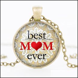 Pendant Necklaces Pendants Jewellery New Trendy Round Mothers Day Necklace You Are The Best Mom Ever Glass Picture Gift H0129-1 Drop Deliver