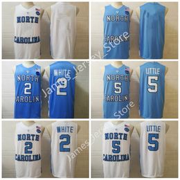 NCAA 2 Coby White 5 Nassir Little Jersey North Carolina Tar Heels Stitched College Basketball jerseys