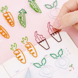 metal file clips Australia - Cute Metal Ice Cream Carrot Paper Clips and Binder Clips Photo File Clamp Holder for School Office Supplies Stationery