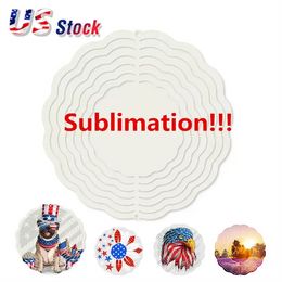 10 INCH Blank Sublimation Wind Spinner Sublimate Metal Painting Metal Ornament Double Sides Sublimated Blanks DIY Christmas Party Gifts Halloween Decoration