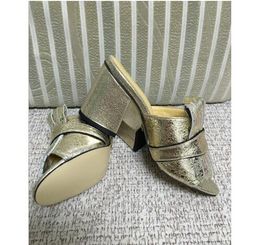 Designer-Stile di design classico di vendita calda in una varietà di colori sandali di moda casual da donna premium con scritte in metallo nappa chunker hee