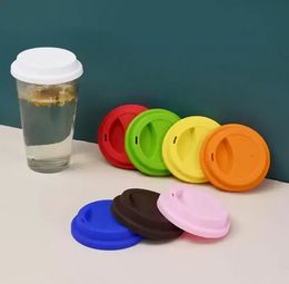 Drinkware 9cm Silicone Cup Lid Reusable Porcelain Coffee Mug Spill Proof Caps Milk Tea Cups Cover Seal Lids C0817