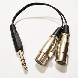 6.35mm Stereo Male to Dual XLR 3Pin Female Microphone MIC Audio Cable about 0.3M/2PCS