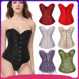 Undergarments Overbust Corset Sexy Ladies Floral Women Bustier Corset Lingerie Tops Shapewear Bride Wedding Dress Body Shaping Vest