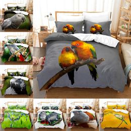 Bedding Sets Animal Set Parrot Pattern Duvet Cover Quilt With Pillowcase Bedroom Decor Bedclothes Bed SetBedding