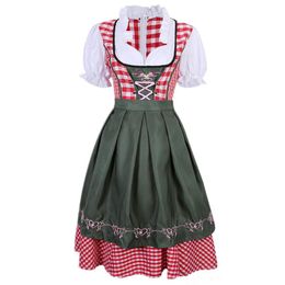 Akcesoria kostiumowe s-4xl damskie niemieckie Oktoberfest piwo dziewczyna bawarska tradycyjna sukienka Dirndl z fartuchem