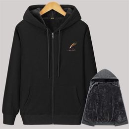 Men'S Hoodie Autumn winter 95% Cotton Plus Fleece Casual Sweatshirt Solid Colour Top 220325