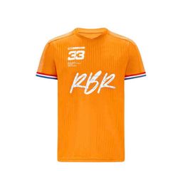 Max33 Verstappen F1 Red Colour Bull Racing T-shirt 2022 Formula One Motorsport Team Jersey Short Sleeve Clothing Orange Summer