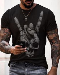 Men's T-Shirts Skull Print Men's T-shirt Punk 3d Knight T Shirt Summer Men Casual Vintage Hip Hop Er Tee Top Homme ClothesMen's