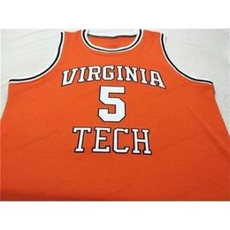 Nikivip Custom Justin Robinson #5 College Basketball Jersey Men's Stitched Orange Any Size 2XS-5XL Name And Number Top Quality Jerseys