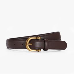 Retro Fashion Niche Top Layer Cowhide Belt Women Can Be Cut With Jeans Belt Trend All-Match Popular Accessories