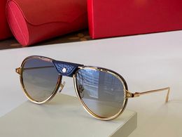 sunglasses 2023 Vintage Sunglasses Designer Woman Leather Pilot Eye glasses for Aviation Sunglasses Polarized C-shades UV400 Protection Mens Fashion Gold IMX0
