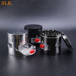 Smoking Product Accessories High Quality Metal Dry Herb Tobacco with Drawer Herbal Grinders 63mm 4 Layers Zinc Alloy Metal Grinder