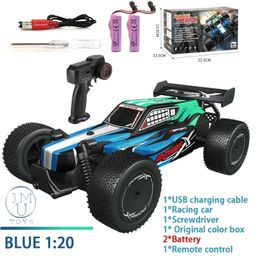 1:20 2WD RC Car With Led Lights 2.4G R Remote Control 4Ch By Off-Road Trucks Boys Toys for Children 220429