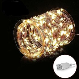 Strings Year USB 5V 1m 5m 10m 20m LED String Lights Waterproof Holiday Lighting For Fairy Christmas Tree Wedding PartyLED