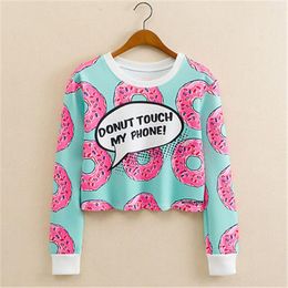 Women's Hoodies & Sweatshirts Fashion Women Long Sleeve Cropped Top Short Autumn Tops Pullovers Clothes MWomen's