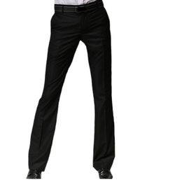 Men's Pants 2022 Spring Men's Flared West Suit Formal With Back Cover Flap Bell Bottom Pant Black Business Size 28