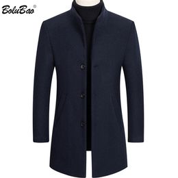 BOLUBAO Brand Men Wool Coat Men's Solid Colour Casual Slim Fit Overcoat Winter Comfortable Fashion Wool Blends Coats Male 201222